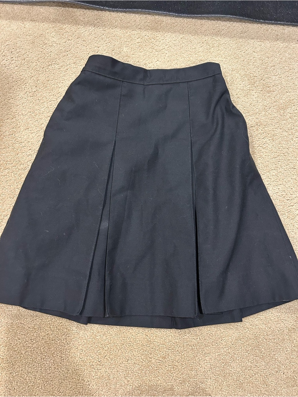 Women's Black Circle Skirt with Front Pleats